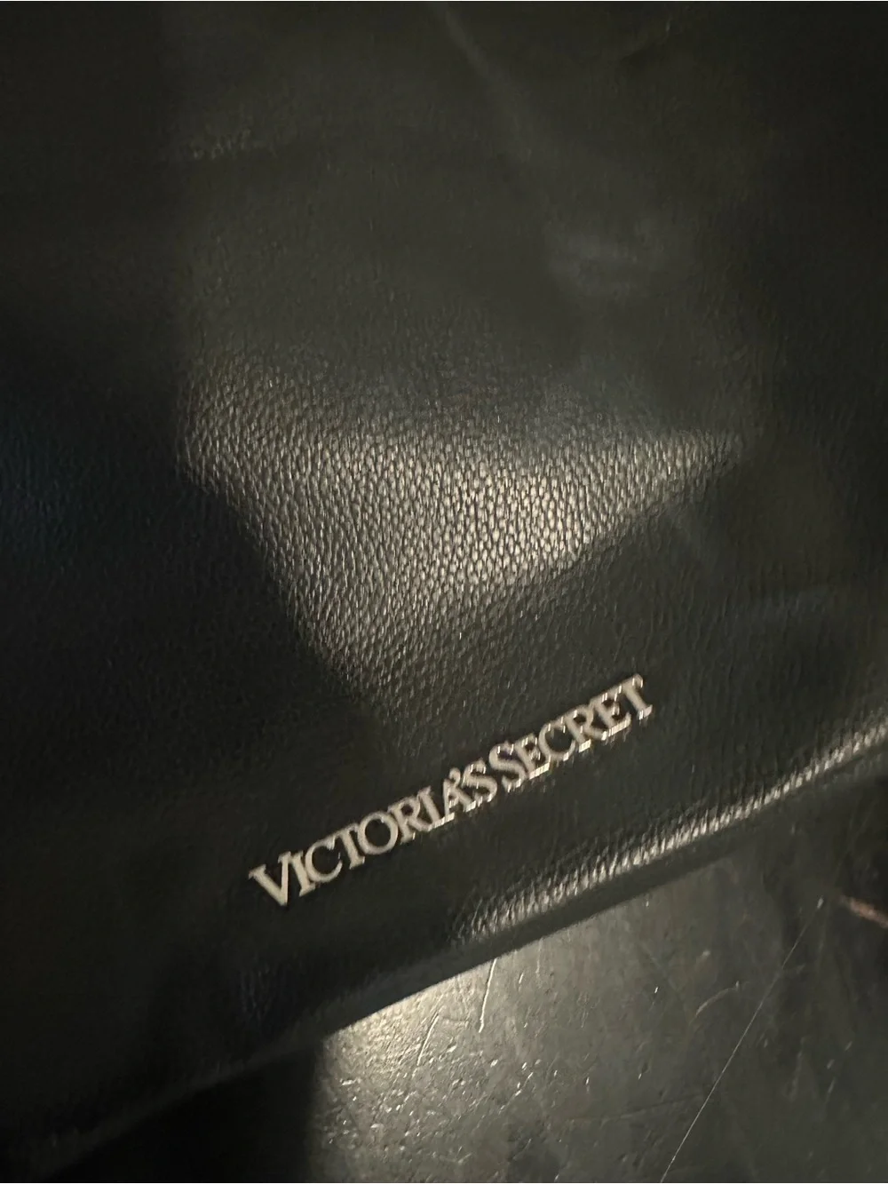 Victoria’s Secret Black Faux Leather Fringe Back Pack